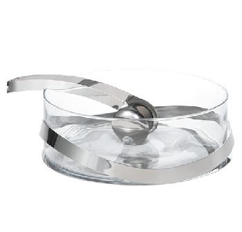 Salad bowl on a stainless stand - Saladier 30cm + pince
